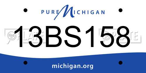 13BS158 Michigan License Plate