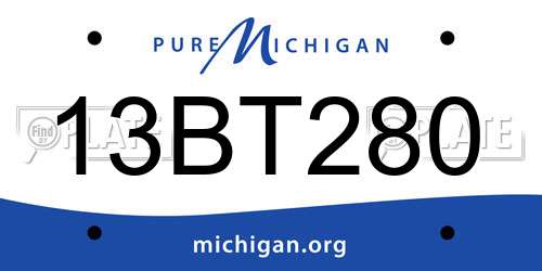 13BT280 Michigan License Plate