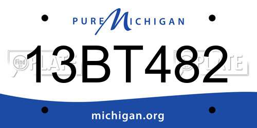 13BT482 Michigan License Plate