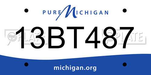 13BT487 Michigan License Plate