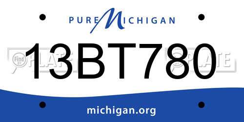 13BT780 Michigan License Plate
