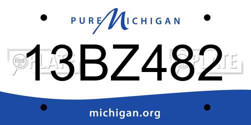 13BZ482 Michigan License Plate