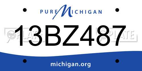 13BZ487 Michigan License Plate