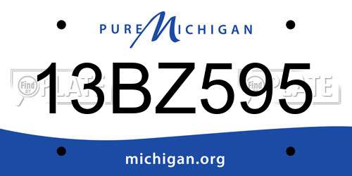 13BZ595 Michigan License Plate