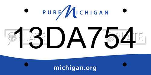 13DA754 Michigan License Plate