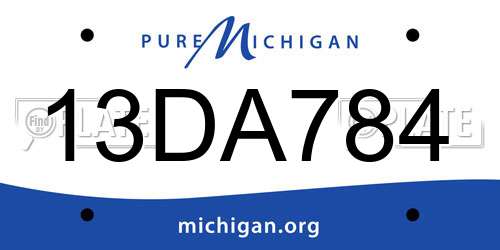 13DA784 Michigan License Plate