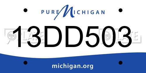 13DD503 Michigan License Plate