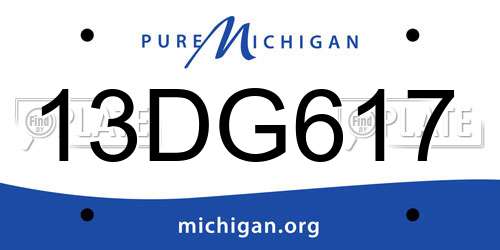 13DG617 Michigan License Plate