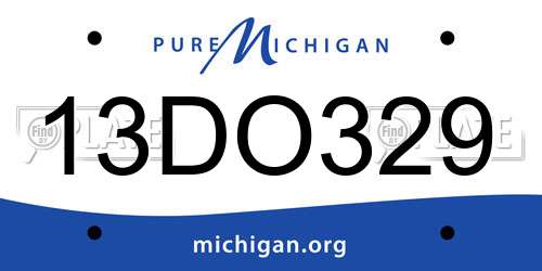 13DO329 Michigan License Plate