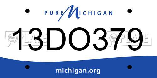 13DO379 Michigan License Plate