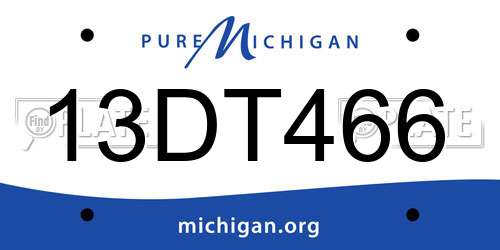 13DT466 Michigan License Plate