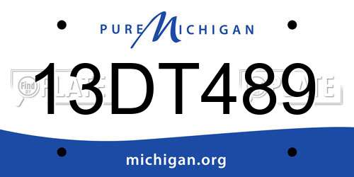13DT489 Michigan License Plate