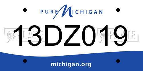 13DZ019 Michigan License Plate