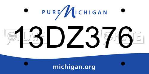 13DZ376 Michigan License Plate