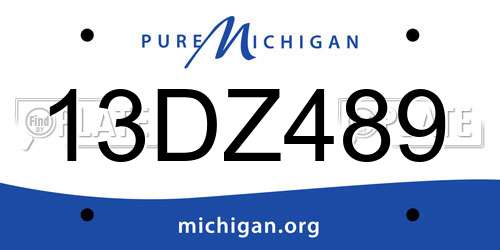 13DZ489 Michigan License Plate