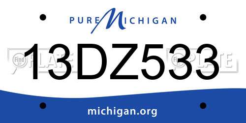 13DZ533 Michigan License Plate