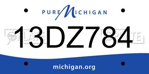 13DZ784 Michigan License Plate