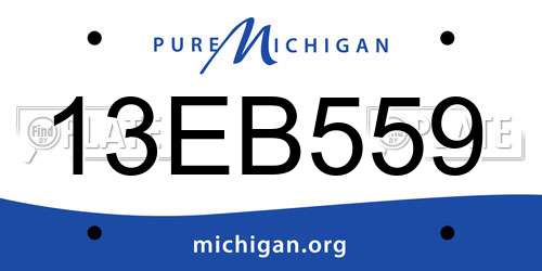 13EB559 Michigan License Plate