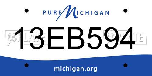 13EB594 Michigan License Plate