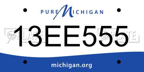13EE555 Michigan License Plate
