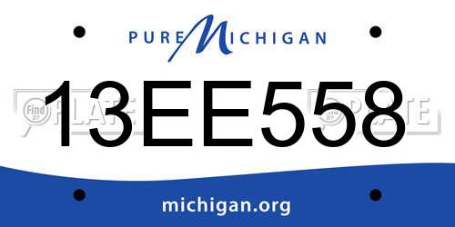 13EE558 Michigan License Plate