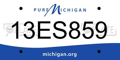 13ES859 Michigan License Plate