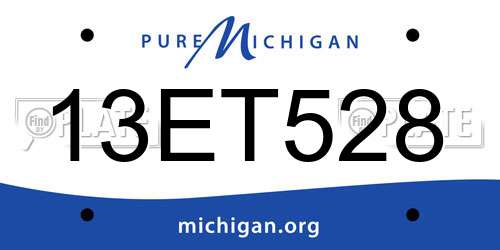 13ET528 Michigan License Plate