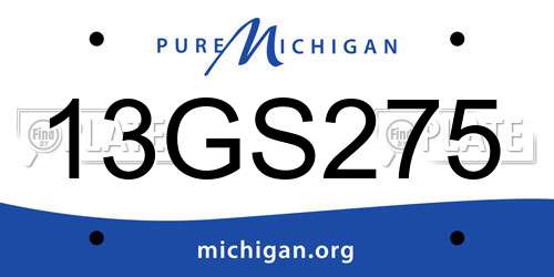 13GS275 Michigan License Plate