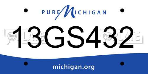 13GS432 Michigan License Plate