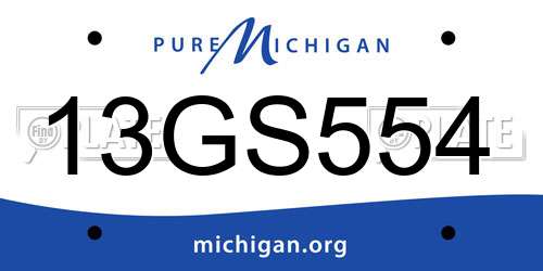 13GS554 Michigan License Plate