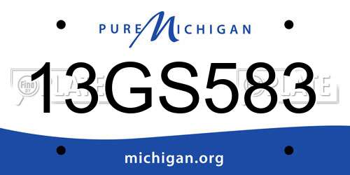 13GS583 Michigan License Plate