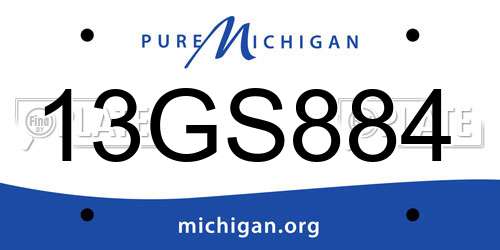 13GS884 Michigan License Plate