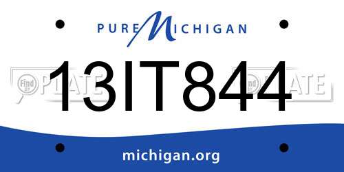 13IT844 Michigan License Plate
