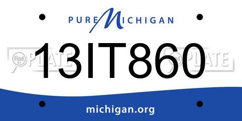 13IT860 Michigan License Plate