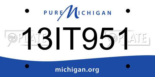 13IT951 Michigan License Plate
