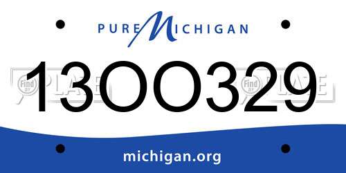 13OO329 Michigan License Plate