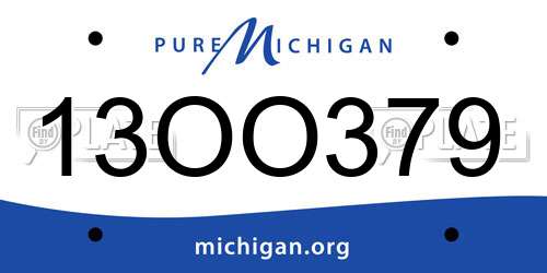 13OO379 Michigan License Plate