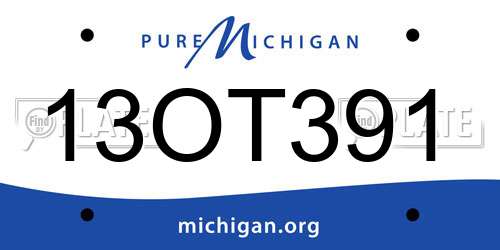 13OT391 Michigan License Plate