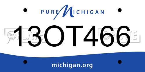 13OT466 Michigan License Plate