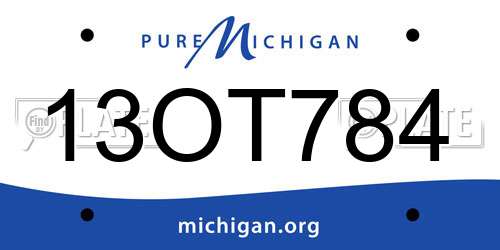 13OT784 Michigan License Plate