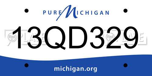 13QD329 Michigan License Plate