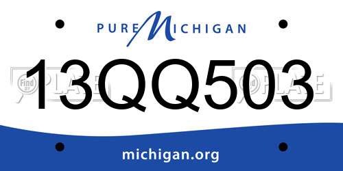 13QQ503 Michigan License Plate