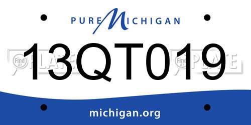13QT019 Michigan License Plate