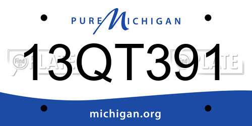 13QT391 Michigan License Plate