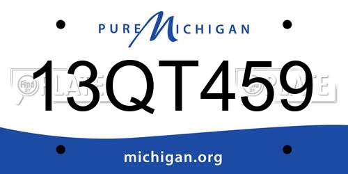 13QT459 Michigan License Plate