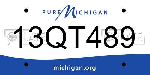13QT489 Michigan License Plate