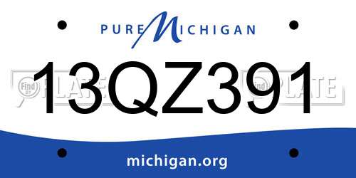 13QZ391 Michigan License Plate