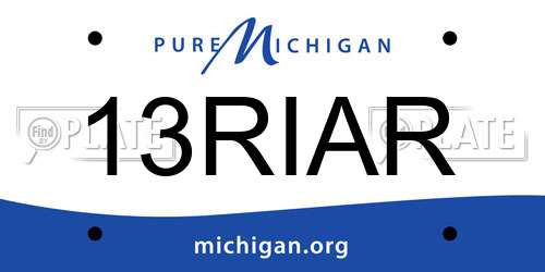 13RIAR Michigan License Plate