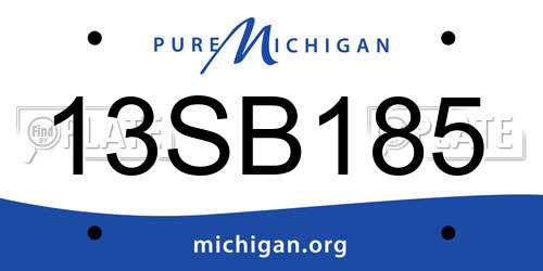 13SB185 Michigan License Plate