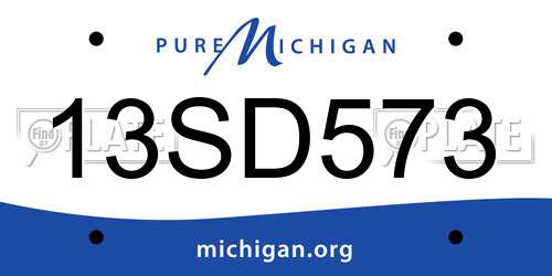 13SD573 Michigan License Plate
